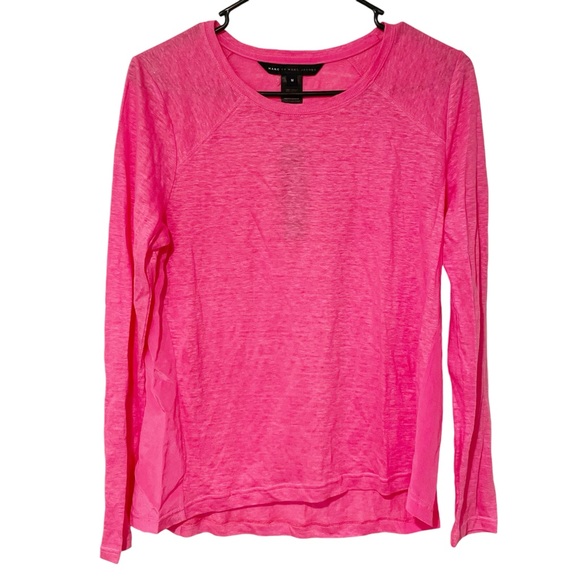 Marc by Marc Jacobs Size Medium 100% Linen Pink Thin Knit Long Sleeve Top NEW - Picture 1 of 5